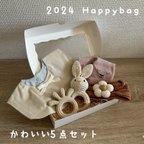 作品Happybag 可愛い5点セット 福袋 ベビー baby キッズ kids スタイ 歯固め おもちゃ 