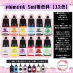 作品レジン着色剤　12色　セット　5ml　UV　レジン　液　着色料　カラフル