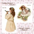 作品Vintage Stickers ~Girl 02~