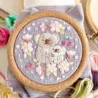 作品コアラ親子と桜 さくらんぼ 手刺繍フープ