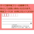 作品商品コード20 宛名シール 同一柄60枚 差出人印刷無料です