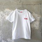 作品キッズ チェーンステッチ 刺繍 Tシャツ hello / bonjour / aloha【ホワイト】