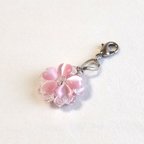 作品桜チャーム♪桜アクセサリー♪キャッツアイアクセサリー♪華やかな桜のイメージ♪ピンク