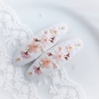 作品(7㎝)大人可愛い 桜の季節 刺繍パッチンピン