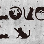 作品カインドストア ステンシルシート ステンシルアート stencil art 猫 黒猫 キャット LOVE M883