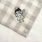 作品New［おえかきししゅう］S/フランチェック 刺繍糸:ブラック