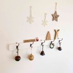 作品★クリスマス早割 ★ 5 wall hooks white red Green （壁掛けフック ウォールフック 画鋲取付可 壁面収納）