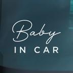 作品【車用】Baby in car カッティングステッカー │ 筆記体タイプ 白黒２色展開