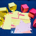 作品受験対策　～　展開図　立方体11パターン＋正四面体2パターン　紙製　切り抜き