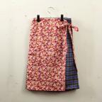 作品Patchwork wrap skirt(blue)