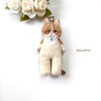 作品【新作】 羊毛フェルト 猫 茶トラ猫のキーホルダー