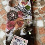 作品【新作】iPhone13用カバー・蓄光「猫と王冠シリーズ・ATUKO2」天然石ストラップ付き