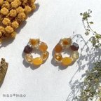 作品小粒ネコ*ミモザのダイヤカットリング ピアス/イヤリング mimosa✲*ﾟ