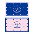 作品🐶犬のワンポイント🐶(ピンク×ブルー)メッセージカード/サンキューカード/ミニカード