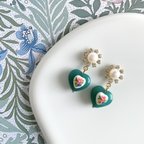 作品porcelain heart “emerald green” pierce / earring