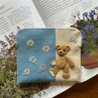 作品🧸felt  de patchworkテディベアのポーチ🧸