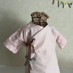作品【再々販】リバーシブル新生児用長肌着(50～70cm) うさぎさんピンク