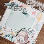 作品【スクラップブッキング 6インチ完成品】love(横)