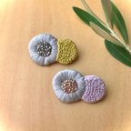 作品＊ふたつの花ブローチ＊