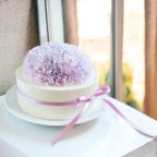 作品《受注制作》gâteau aux oeillets violet clair【薄紫のカーネーションケーキ】