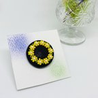 作品ビーズ刺繍のミモザブローチ　　黒