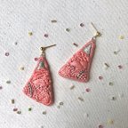 作品Onigo 【刺繍ピアス】色鬼-薄紅- パーツ変更可