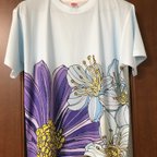 作品Tシャツ　青の花　海風 / T-shirt  Blue Flowers  “See Breeze”