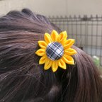 作品ひまわり🌻【ヘアゴム】つまみ細工