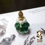作品5月誕生石 エメラルドの香水瓶型 オルゴナイト