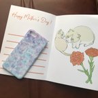 作品猫の母の日カードと水彩×フランス語のことわざスマホケース　プレゼント　ギフト