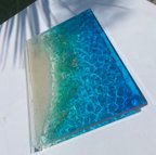 作品インテリアアートパネル　エメラルドブルーの珊瑚礁 仕器 水面 波紋 海 珊瑚 沖縄