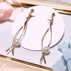 作品Awareness ribbon motif   earring