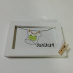 作品NO.1ミニフレーム　sanitaryカエルTシャツ