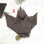 作品大島紬の折り紙ブローチ（ふくらすずめ）5番