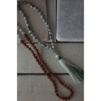 作品Sesame Jasper × ice green　108Mala