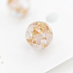 作品桜の花びら　本物のお花のアクセサリー　ピアス　イヤリング　ゴールド　金箔ボール