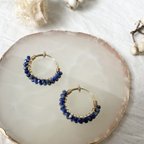 作品ラピスラズリ天然石イヤリング/Lapis Lazuli natural stone earrings