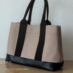 作品✨A4対応　肩掛けトートバッグ倉敷帆布×レザー