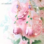 作品【一点物】🌹御令嬢のバラ雫🌹イヤリング🎠ピアス