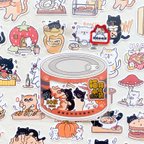 作品フレークシール「meow cat(赤)」30枚入