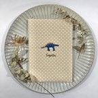 作品母子手帳カバー✳︎ステゴサウルス　お名前刺繍できます◎