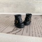 作品[完成品] オビツ11 ミディブライス  ミニチュア 靴【エンジニアブーツ　黒】