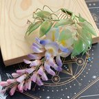 作品 【1点のみ】(大)リアル藤の花の櫛かんざし　ヘアコーム