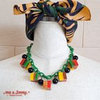 作品◆Bakelite style colorful cube necklace◆ネックレス