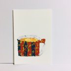 作品＜ちぎり絵＞マグカップのポストカード