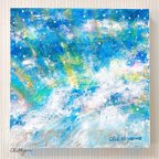 作品原画 抽象画 【空の光を浴びて】青空　空　光　ブルー 青　おしゃれ モダンアート 現代アート 