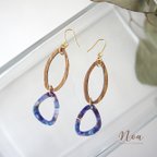 作品ツヤめく　ループ×ループ（blue）／ピアス・イヤリング