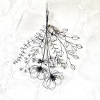 作品【受注制作】 2重花のスワッグ　花束　ワイヤーアート　ワイヤークラフト