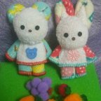 作品ミニタオル  可愛い  うさぎ🐰♪くま🐻