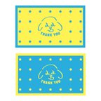 作品🐶犬のワンポイント🐶(水色×イエロー)メッセージカード/サンキューカード/ミニカード